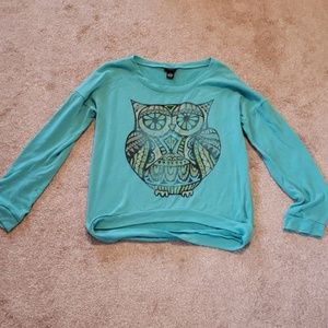 Rue 21 Teal Owl Sweater